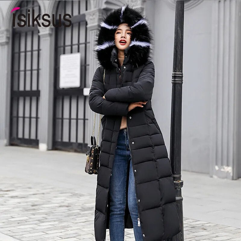 long Parkas korean style fashion quilted jacket women winter outfits 2023 Thicken Warm Long Coat Clothing Hooded Autumn Clothes