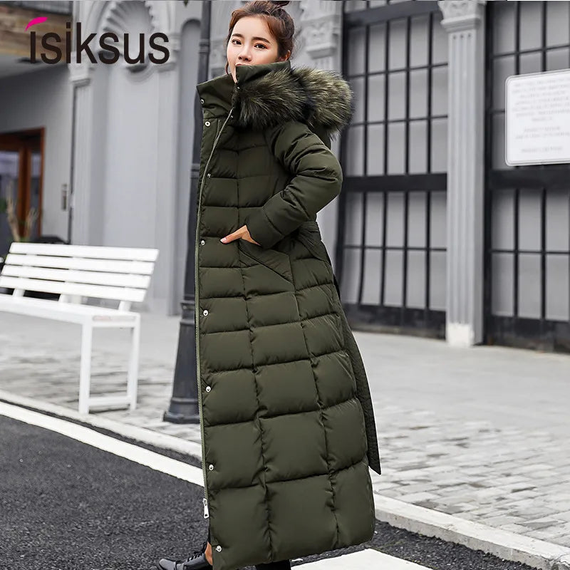 long Parkas korean style fashion quilted jacket women winter outfits 2023 Thicken Warm Long Coat Clothing Hooded Autumn Clothes