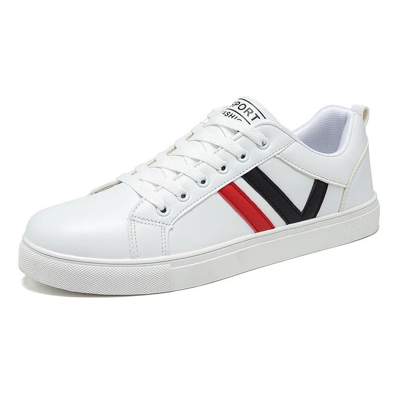 Wnfsy Men's Sneakers Casual Sports Shoes for Men Lightweight PU Leather Breathable Shoe Flat White Tenis Shoes Zapatillas Hombre