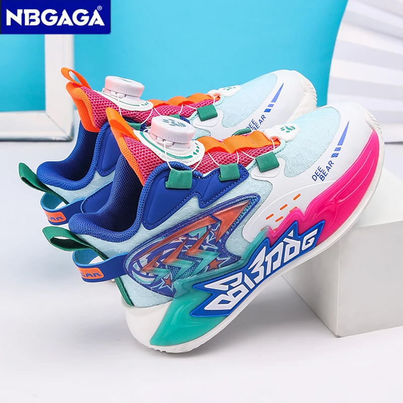Four Seasons Kids Basketball Shoes Boys Sneakers Non Slip Children's Training Athletic Shoes Outdoor Sport Size 30-40
