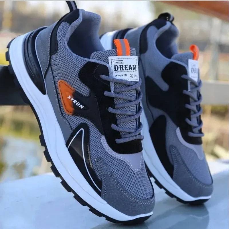 2023 Autumn New Men Sneakers Platform Mesh Casual Sports Shoes Walking Running Shoes Non-slip Hiking Men Shoes Tenis Masculino