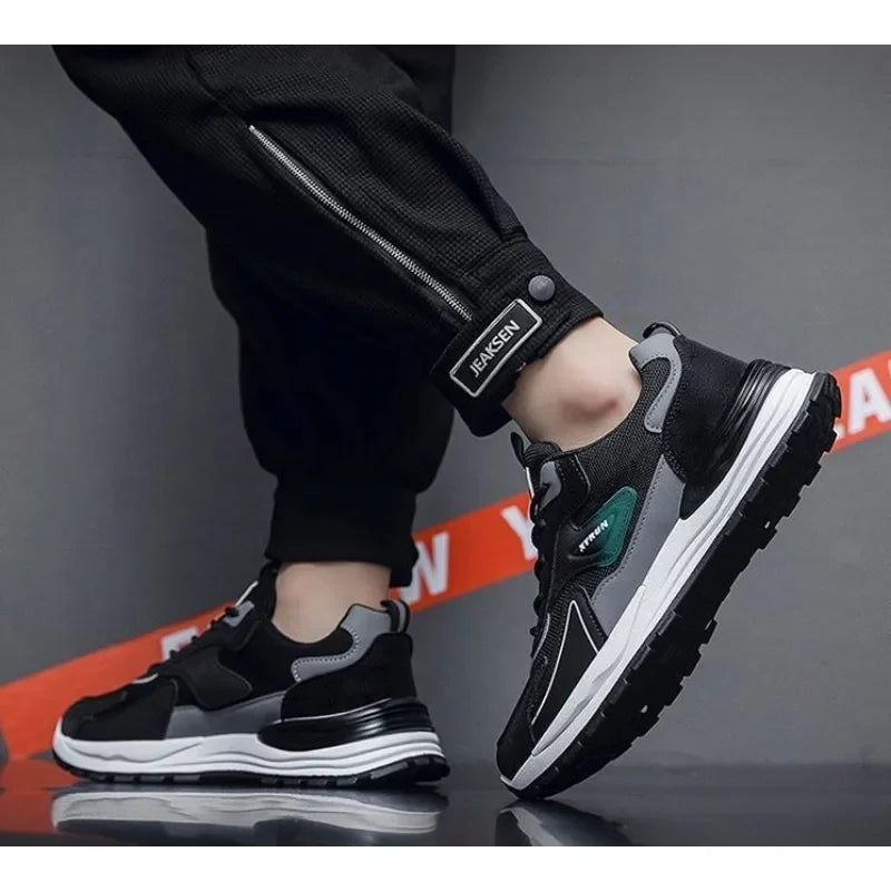 2023 Autumn New Men Sneakers Platform Mesh Casual Sports Shoes Walking Running Shoes Non-slip Hiking Men Shoes Tenis Masculino