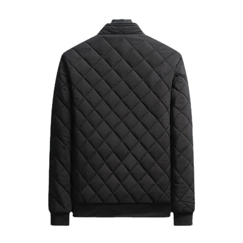 Men s Winter Thickened Trendy Embroidered Dad Jacket with Stand Collar and Lightweight Down Cotton Coat for Fashion and Warmth