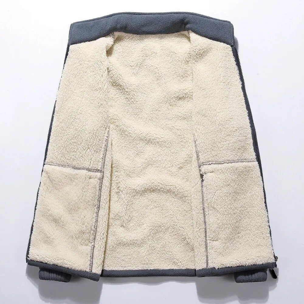 Mens Thick Fleece Jackets Men Outwear Sportswear Wool Liner Warm Jackets Coats Man Thermal Coat Men Winter Coat Plus Size L-4XL