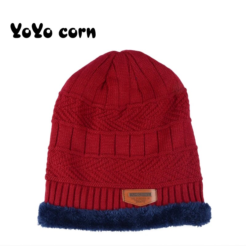 YOYOCORN velvet cap parent child 2pcs super warm Winter balaclava Beanies Knitted Hat and scarf for 3-13 years old girl boy hats