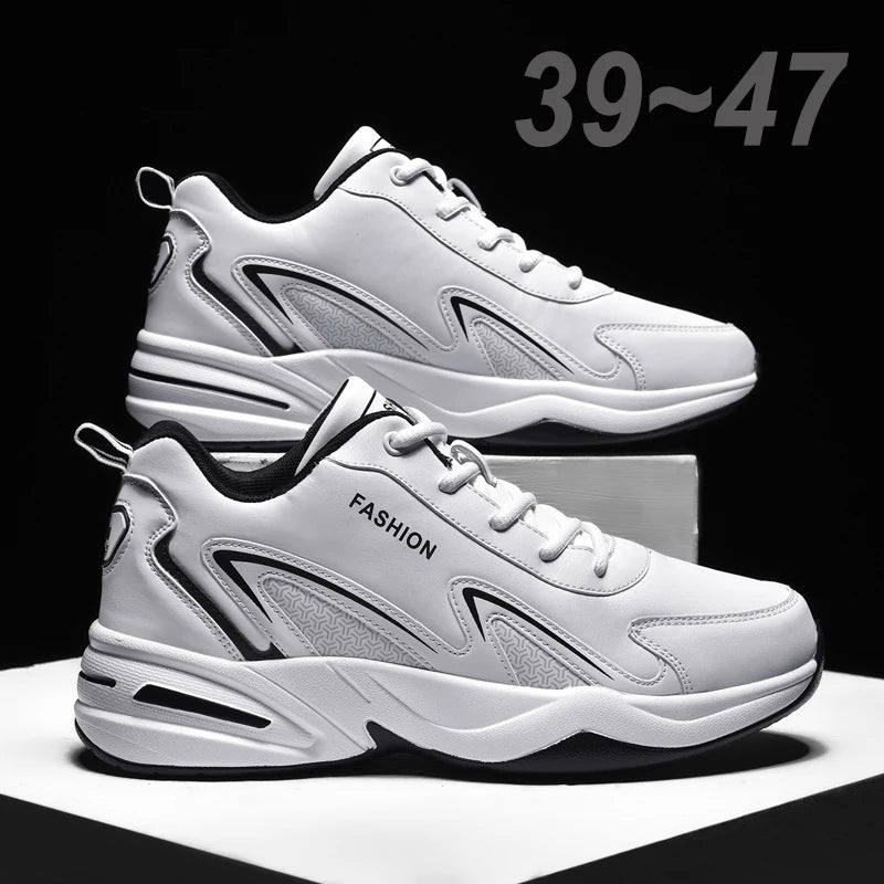 Sneakers Mens Fashion Breathable Walking Leather Basketball Male Running Casual Outdoor Non-slip Gym Tennis Sports Shoes for Men