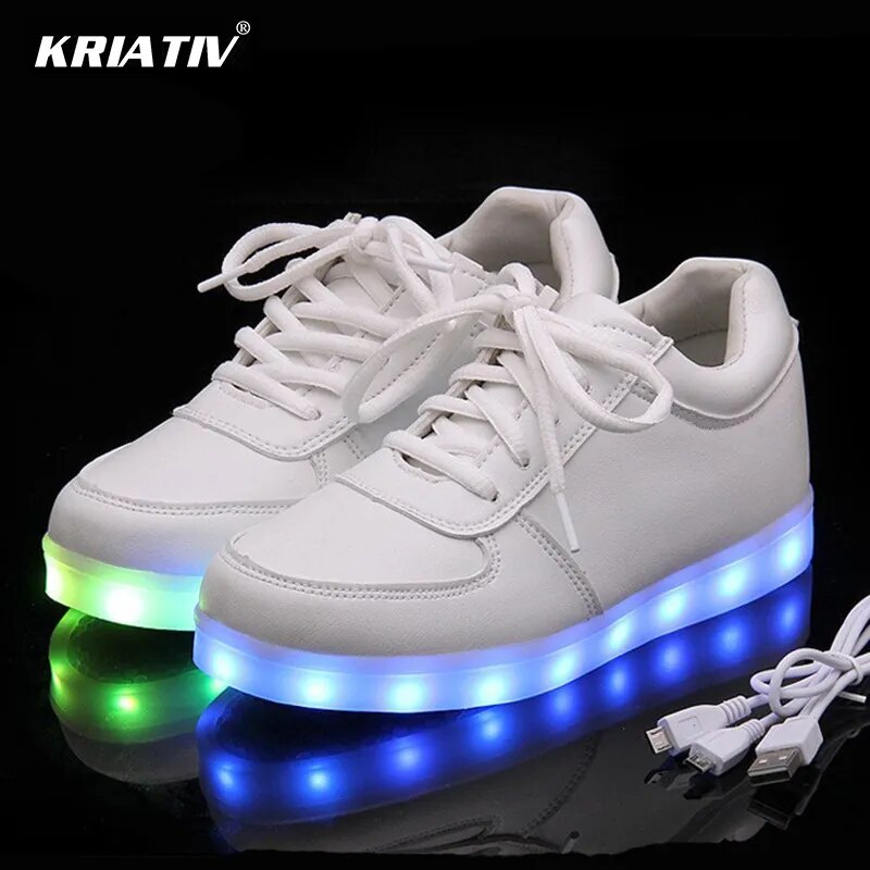 KRIATIV USB Charger Lighted shoes for Boy&Girl glowing sneakers Light Up trainers Kid Casual Luminous Sneakers led slippers